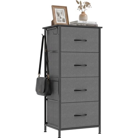 HOMCOM Fabric Chest of Drawers, 4 Drawer Dresser for Bedroom, Grey (1/5)