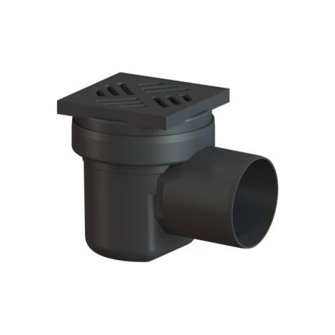 KESSEL-Scarico cantina - DN 100, Griglia nera, 138 x 138 mm, 36501
