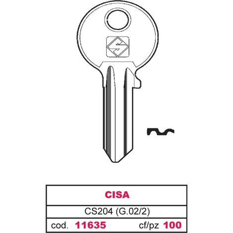 Silca CHIAVE OTTONE CS204 (G.VAC 2) CISA 20.00 pz