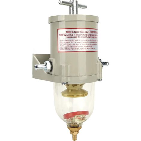 Séparateur d'Eau Filtre Gasoil 500FG, Acier Inoxydable, avec Vis et Joints, 60 GPH, pour Moteur de Voiture (1/5)