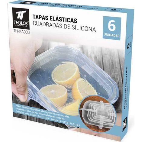 6 Stück Anpassbaren elastischen Silikondeckeln von Thulos.