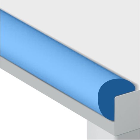 Bandes de sécurité en mousse, protection d'angle et de bord en L, autocollantes anti-collision pour enfants – idéales pour table, chaise, banc, TV, meubles, lit (Bleu, 5m)