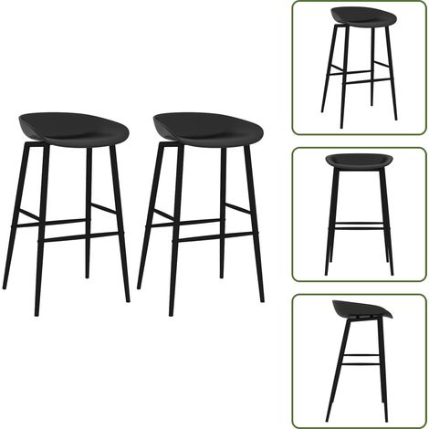 Chaises de bar lot de 2 noir - Chaise De Bar - Chaises De Bar - Tabouret De Bar - Mobilier De Cuisine - Design Moderne