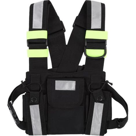 Harnais tactique TYT pour radio, sac ventral réfléchissant jaune, pochette de poitrine pour talkie-walkie (1/5)
