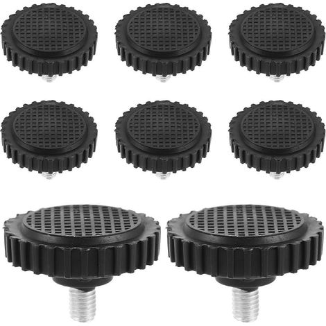 Lot de 8 pieds de rechange pour balances numériques : pieds de nivellement M8 à base en caoutchouc antidérapante pour balances électroniques à plateforme - pieds de support robustes pour balances (1/5)