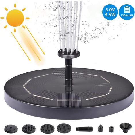 Fontaine solaire créative pour jardin extérieur avec batterie 3,5 W et lumière colorée 3,5 W (1/5)