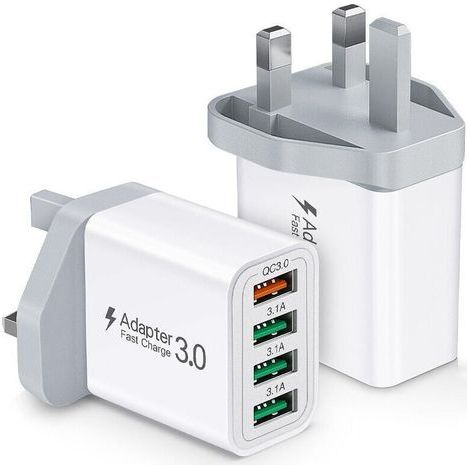 Chargeur USB 40 W multiprises pour iPhone 15, 14, 13, 12, 11, 8, XR, Samsung S24 Ultra, S23, S22, S21, iPad, Xiaomi, Huawei (1/4)