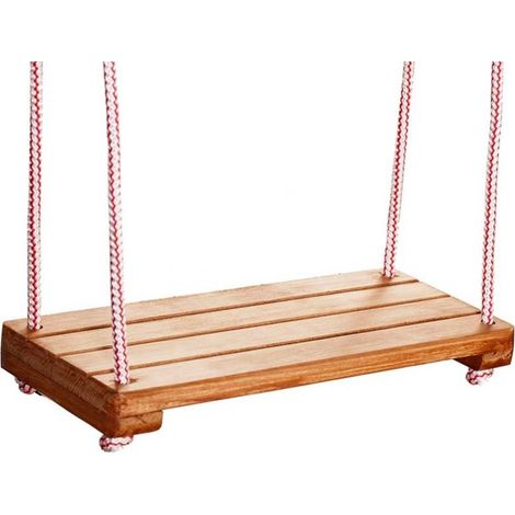 Columpio de madera - 42x18 cm - lacado - rojo blanco
