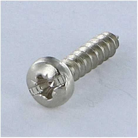 VBA Vis bois agglo Tête ronde TR POZI et fendu 3X15 Acier nickelé microvis-1 pièce