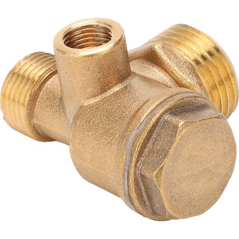 Clapet anti-retour pour compresseur d'air, filetage mâle, 3 voies, accessoires 1/2 x 3/8 x 10, laiton (1/5)