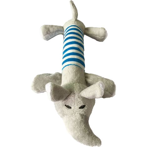 Jouet en peluche pour chien, Animal rayé mignon avec 4 pattes, à mâcher, pour animal de compagnie, chat, meulage des dents, nettoyage, éléphant (1/5)