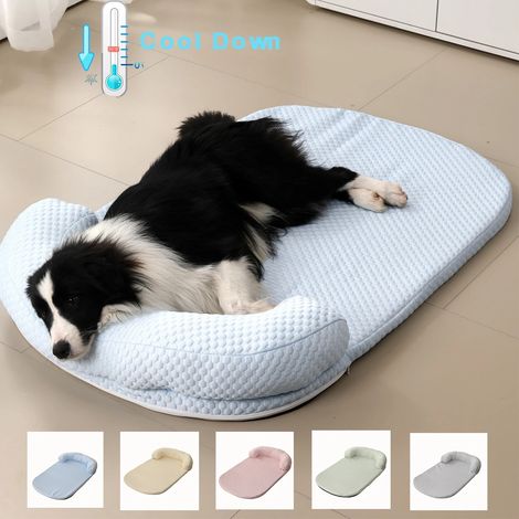 Atmungsaktives und kühles Kissen für Frühling und Sommer, große Größe, für Hunde oder Katzen, rutschfest und mit Kissen, aus seidigem Stoff, ideal für kleine Hunde und andere Haustiere. Maße: 60 x 80 