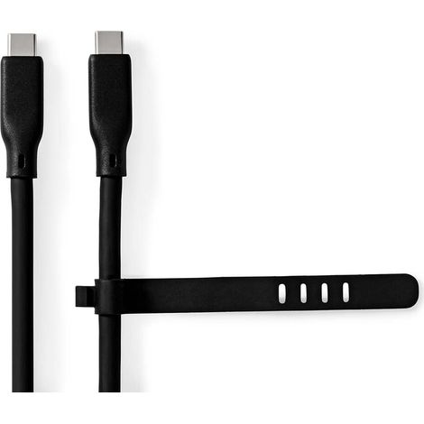 Nedis USB-Kabel / USB 3.2 Gen 1 / USB-C™ Stecker / USB-C™ Stecker / 60 W / 4K@60Hz / 5 Gbps / Vernickelt / 1.50 m / Rund / Silikon / Schwarz / Box