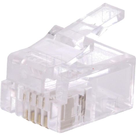 Fiche modulaire RJ11 male pour cable telephonique plat