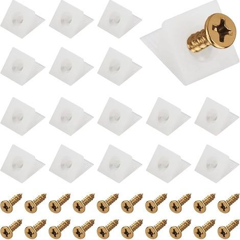Lot de 50 supports de tiroir en plastique blanc avec vis pour réparation de meubles (1/5)