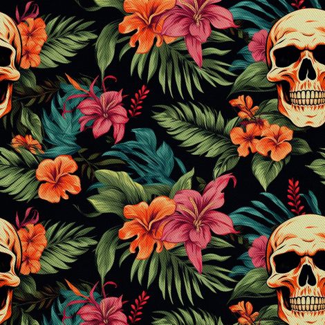 Tela decorativa para exteriores Oxford - Motivo de calavera I DX4365 (1/5)