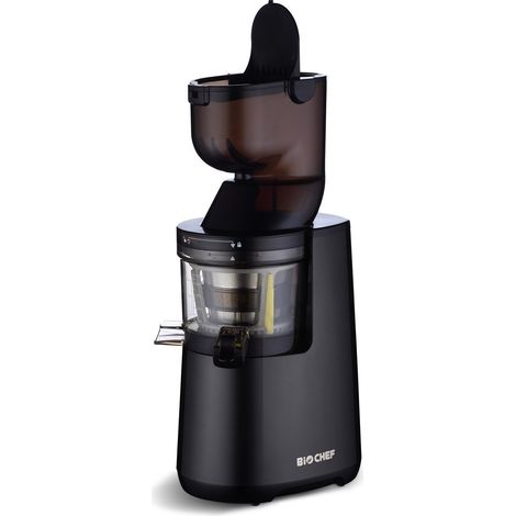 Estrattore di succo BioChef ATLAS WHOLE Slow Juicer, estrazione lenta e a freddo (COLD PRESS Juicer), con imboccatura larga di 8 cm permette di inserire frutta e verdura intere, come mele o Barbabieto