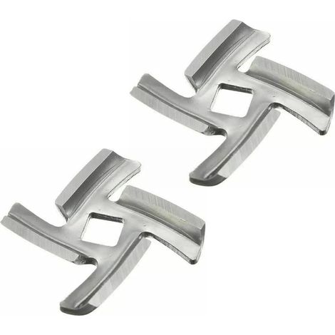 2-teiliges Fleischwolfmesser für Porkert Fleischwolf Nr. 5, KitchenAid Fleischwolfmesser, 8,3 mm Lochdurchmesser, quadratischer Kreuzschnitt für Fleischwolf Nr. 5 (1/5)