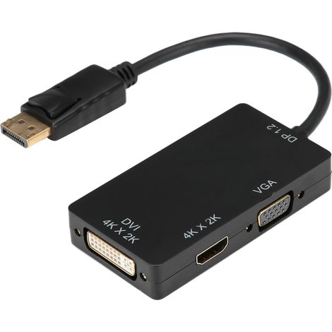Adaptateur 3-en-1 DisplayPort vers HDMI/VGA/DVI - Câble Convertisseur Multifonction Haute Définition (1/5)