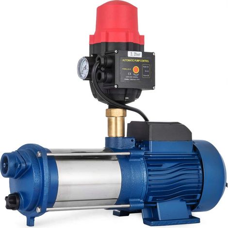 Edelstahl Kreiselpumpe 2500W, Wasserpumpe 3.5HP 4000L/H mit Druckschalter, Gartenpumpe für Hauswasserwerk und Garten (1/5)