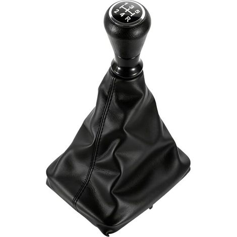 Pomo de palanca de cambios de 5 velocidades para Peugeot 206 y 406 (transmisión manual) en cuero premium con funda, kit de repuesto de diseño ergonómico, instalación rápida y sin herramientas. (1/5)