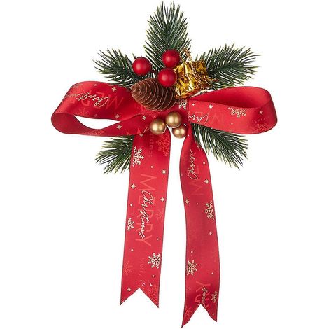 Weihnachtsschmuck-Set mit festlichem Charme, festliche Partyartikel, Blumenkranz mit Schleife, Weihnachtsgeschenkbox-Dekorationen (1/5)