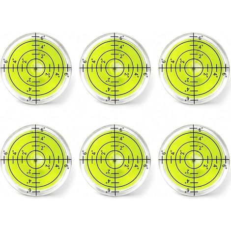 6pcs Mini Round Bubble Level Ø32mm, Bubble Level In Transparent Abs With Easy Read Small Bubble Level For Camera, DIY, Adjustment And Level Camping Car (1/5)