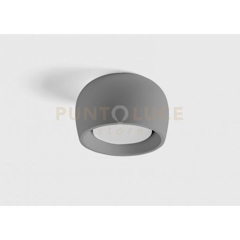 MYSIA lampada da Soffitto 1 Luce attacco GX53 Grigia RAL 7039 in gesso 11x11cm