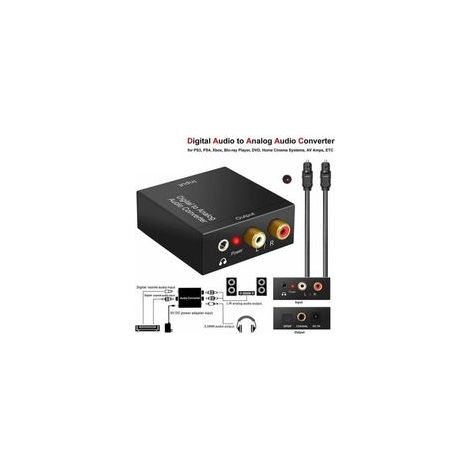 Convertisseur audio numérique vers analogique 192kHz – Entrées SPDIF optique et coaxial – Sorties analogiques stéréo L/R (1/4)