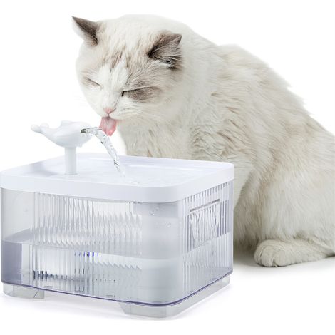 Fontaine à Eau pour Chat et Chien Silencieuse 30dB avec Filtration 4 Couches Design Cascade 2,5 L (1/5)