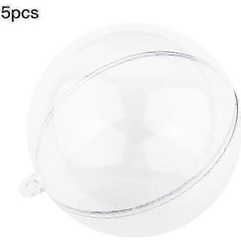 Lot de 5 boules de Noël transparentes en plastique, 7 cm, pour décoration de fête de Noël (1/5)