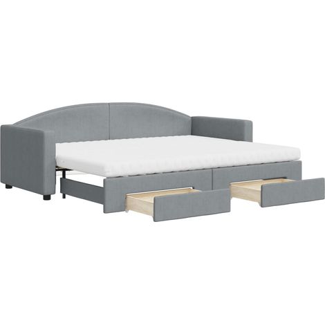 Maison Exclusive - Divano Letto Estraibile Cassetti Grigio Chiaro 80x200cm Tessuto