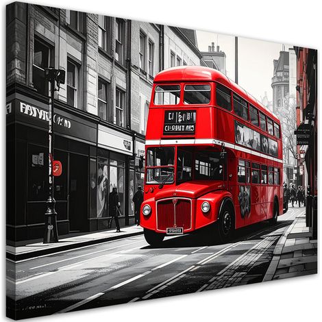 Impression sur Toile, Londres Bus rouge,60x40