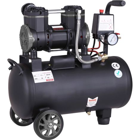 Compresor de aire profesional con certificado CE SILENCIOSO, 24 litros 980W 8 Bares