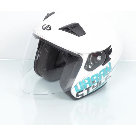 Casque jet UP pour Homme / Femme UP Taille S Suburban White Shiny (1/3)