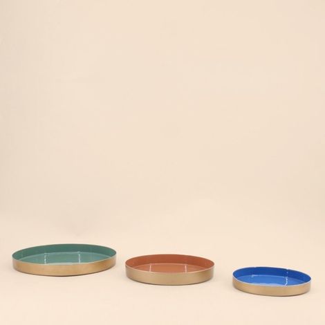 Set de 3 plateaux ronds colorés (1/5)