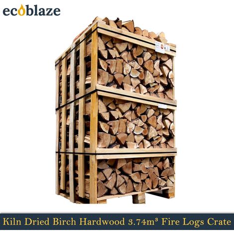 Ecoblaze Kiln Dried Birch Hardwood Firewood Logs 3.34m³ Crate for Wood Burner (1/5)