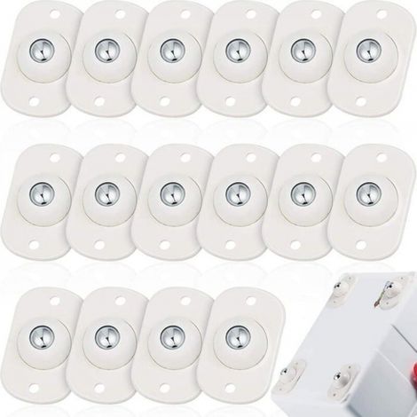 Lot de 16 mini roulettes pivotantes autocollantes en plastique, petites roulettes à billes en acier inoxydable pour boîtes de rangement (1/4)