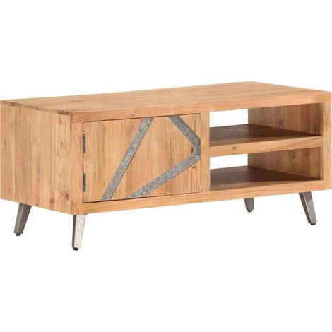 vidaXL Table basse 90x45x40 cm Bois d'acacia massif (1/5)