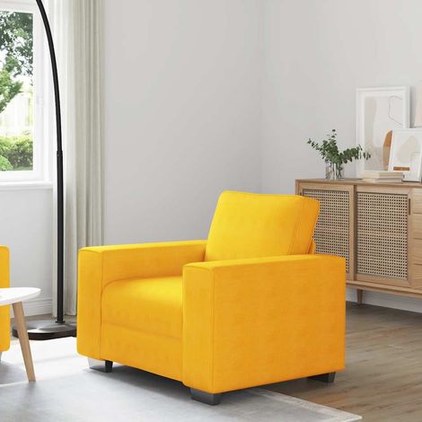 Sessel Hellgelb 60 cm Cordstoff vidaXL (1/5)