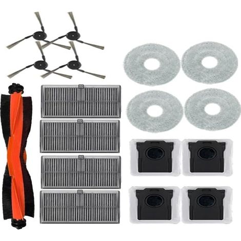 Kit de repuestos para aspiradoras robot Dreame X40 PRO/X40 Ultra/L40 Ultra, 17 piezas (1 cepillo principal + 4 cepillos laterales + 4 filtros + 4 almohadillas de fregona + 4 (1/5)