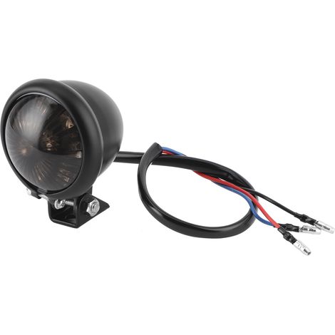 Feu arrière LED clignotant universel 12V moto, stop arrière avec vis de fixation, boîtier noir verre fumé, lampe de signalisation (1/5)