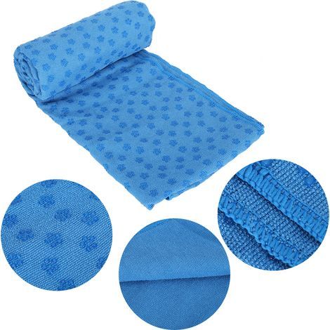 Non-Slip Yoga Towel - Floor Mat Fitness Blanket for Exercise 183x63cm (Sky Blue) (1/5)
