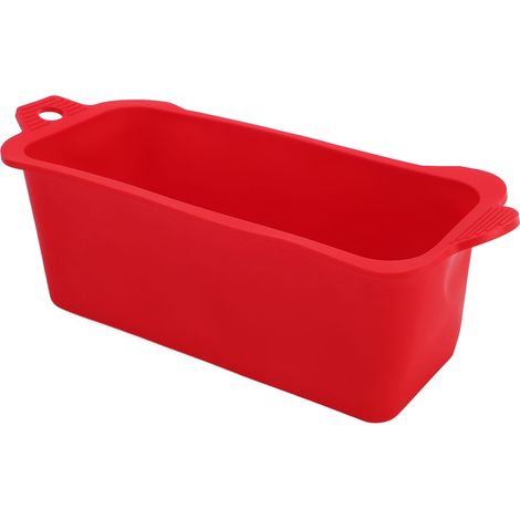 Wiederverwendbarer, auslaufsicherer Silikon-Fettauffangbeutel für Grill, Camping, Rot (1/5)