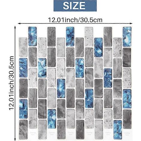 Carreaux adhésifs bleus Vivid Tiles, papier peint autocollant 3D (1/5)