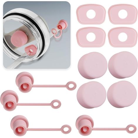 Strohhalmverschluss Silikon Auslaufschutz 30oz 40oz Rosa 12 Stück (1/5)
