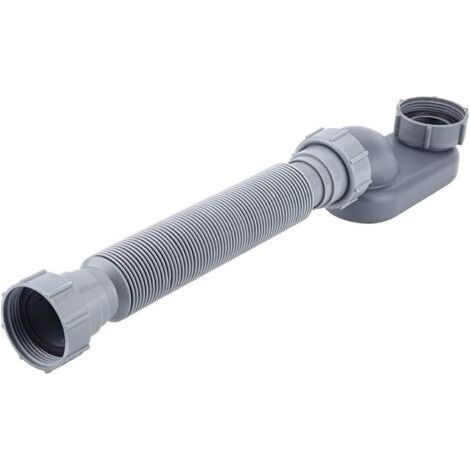 Tuyau d'écoulement de douche gris - Siphon P plat - Siphon de baignoire autoportant pour baignoire, siphon de baignoire (1/5)
