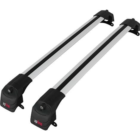 Compatible avec Jeep Compass (MP552) 2017-2025 ACE-2 Modèle Barres de Toit Railing Porte-Bagages de Voiture Aluminium Gris 2 Barres