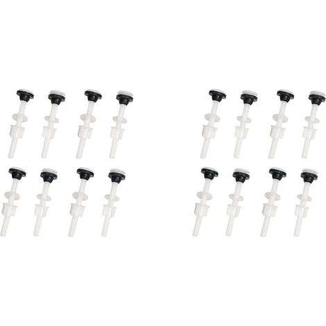 Paquet de 16 Boulons En Plastique pour Réservoir de Toilette M10 Réservoir à Bol Jeus de Réparation de Toilettes de Salle de Bain Vis de (1/4)