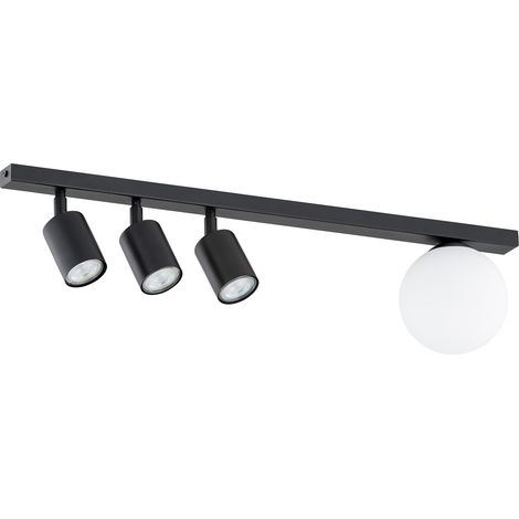 Plafoniera Minimal 4 Luci Sobek In Acciaio Nero E14+Gu10 (1/5)